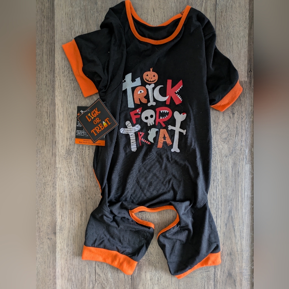 Halloween Dog Costume with Orange Accents Sz l